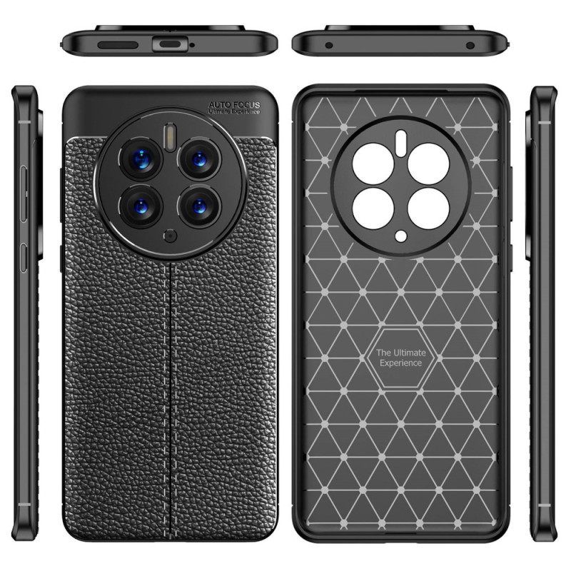 Θήκη Huawei Mate 50 Pro Δερμάτινο Εφέ Litchi Double Line